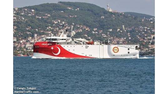 Turkish seismic vessel Oruc Reis - Image Credit: Cengiz Tokgoz