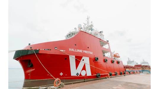 The Vallianz offshore support vessel Vallianz Prestige - ©Inmarsat