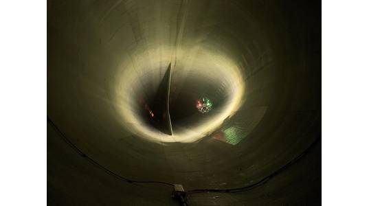 World first internal blade inspection using a drone, developed by Wind Power Lab (Photo: WPL)