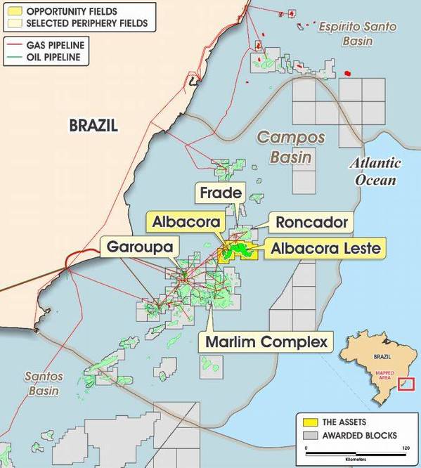 Albacora Fields Map - Credit: Petrobras