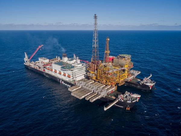 Allseas’ planned vessel, to be called Amazing Grace, will be a larger version of the firm’s existing Pioneering Spirit ship, which removed Shell's Brent Delta platform in the North Sea last year (pictured). (Photo: Allseas)