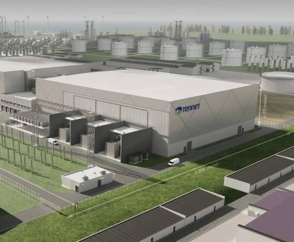 Artist's impression of TenneT 2GW Land Station (Credit: TenneT)