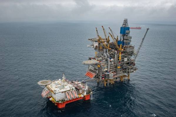 Safe Boreas alongside the Mariner platform in the UK North Sea (Photo: Jamie Baikie and Michal Wachucik, Equinor)