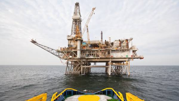 Chirga platform in the Caspian Sea (Credit: BP)