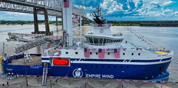 The christening of the US-built service operations vessel ECO Liberty in June 2025 (Credit: Brian Young / Equinor)