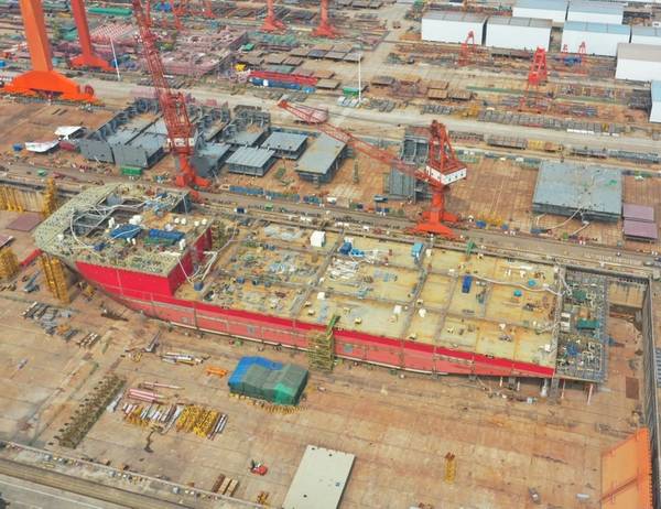 The construction of OHT’s Alfa Lift is progressing well at China Merchant Heavy Industries fabrication yard in Jiangsu Province, China./ Image source: OHT