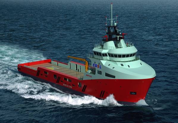 COSL’s 12 new LNG fueled offshore support vessels are being constructed at the Wuchang Shipbuilding Heavy Industry yard and the Liaonan Shipyard in China. (Image: COSL)