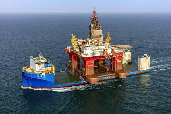 PHOTO: Giant Semi-Submersible Drilling Rig Leaves Norway aboard COSCO ...