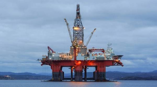 Deepsea Mira rig Rhino Resources used to spud  Volans-1X exploration well off Namibia (Credit: Odfjell Drilling)
