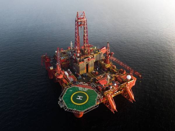 The Well 36/1-4 S was drilled by the Borgland Dolphin drilling rig. Photo: Dolphin Drilling.

