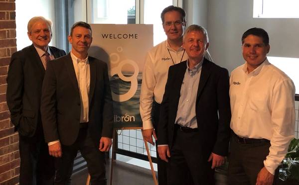 Fibron held a new branding launch event at the Karbach Brewery Houston during the week of OTC. Pictured, left to right: Pat Herbert, Investor / Advisor; Bruno Cianfini, Managing Director; Dale Hislop, Sales Director; Patrick Kearney, Technical Director; and Marco Cano, Sales Manager – Americas. (Photo: Fibron)