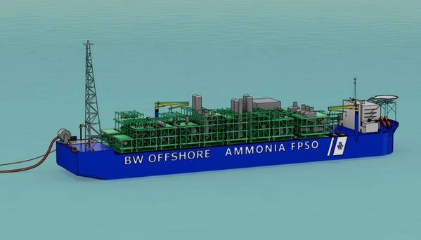 Foating blue ammonia FPSO concept (Credit: Screenshot/Video by BW Offshore)
