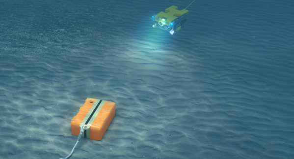 GPR300 deployed by a remotely-operated underwater vehicle (ROV). The system can also be deployed as a node-on-a-rope (image courtesy of Sercel).