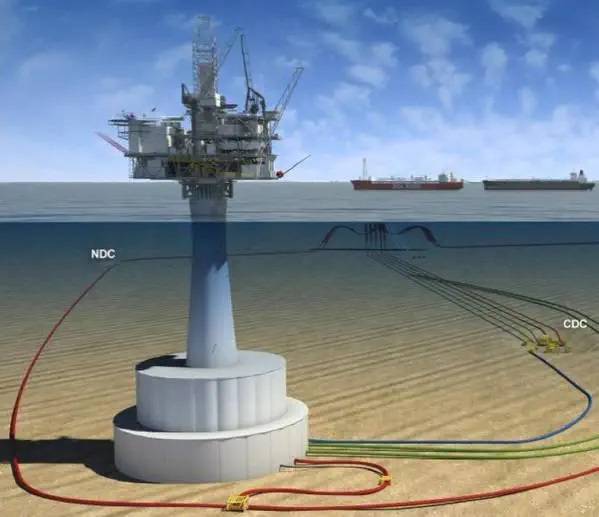 Husky Energy, which was bought by Cenovus in 2021, sanctioned the West White Rose development in May 2017. The field is being developed via a fixed wellhead platform consisting of topsides supported by a concrete gravity structure, tied to the Sea Rose FPSO in Canada's Atlantic Ocean. Credit: Husky Energy