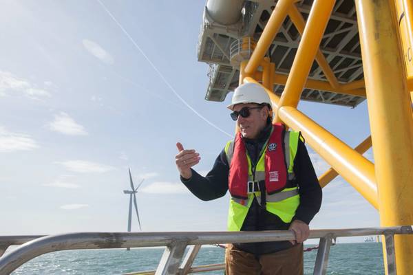 Iberdrola chairman, Ignacio Galán, at one of the company's wind farms.