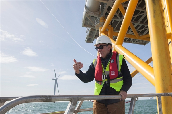 Iberdrola's chairman and CEO Ignacio Galán at an offshore wind farm (Credit: Iberdrola)