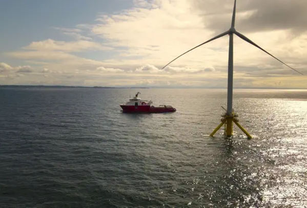 Illustration: Bourbon Subsea Services last year completed the installation of the 3.6 MW TetraSpar floating wind turbine prototype at a test site in Norway. Credit: Bourbon Offshore (file photo)