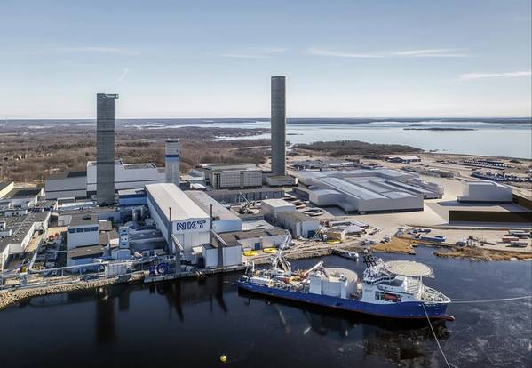 Illustration of the factory in Karlskrona, with the three extrusion towers (Credit: NKT)