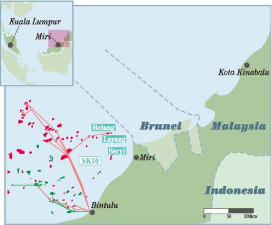 For Illustration Only - JX's gas fields in Malaysia - Credit: JX