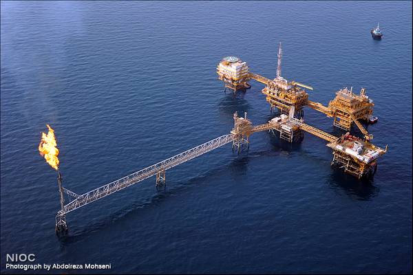 For Illustration - An offshore platform complex in Iran - Credit: NIOC
