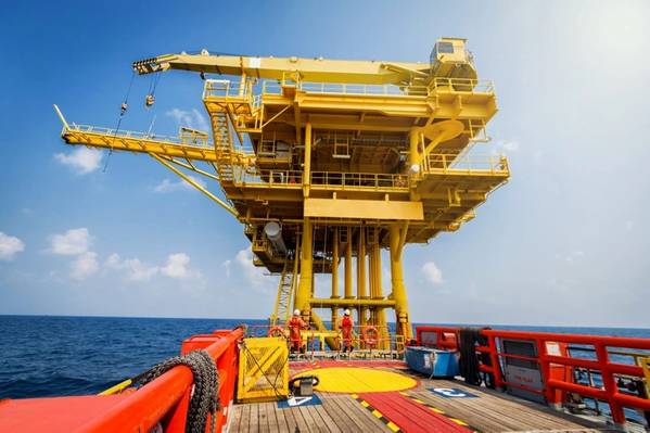 Illustration; Offshore platform - Image xmentoys Adobe Stock