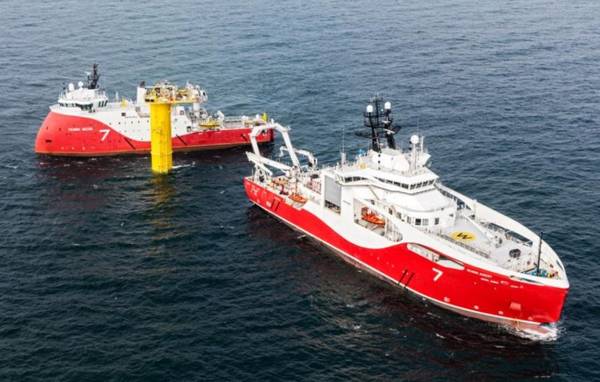 Image: Seaway Aimery and Seaway Moxie on a previous offshore wind cable
installation project / Credit: Seaway 7