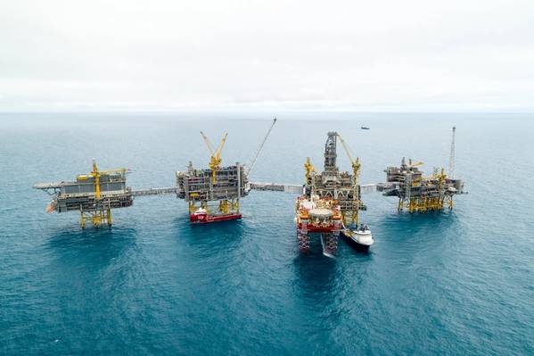 The mega Johan Sverdrup oil field has already achieved a daily production above 200,000 barrels, and will have a capacity of well above 300,000 barrels by the end of November. (Photo: Espen Rønnevik/Øyvind Gravås, Equinor)