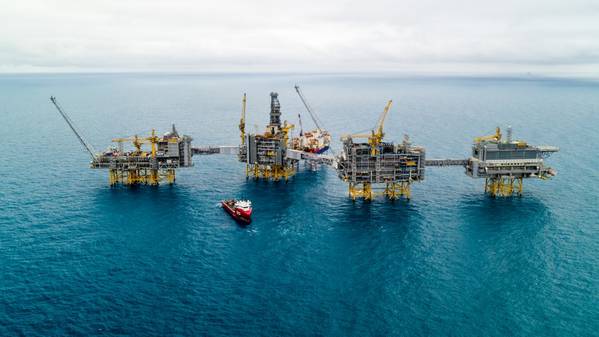 The Johan Sverdrup field in the North Sea. (Photo: Espen Rønnevik / Øyvind Gravås – Equinor)