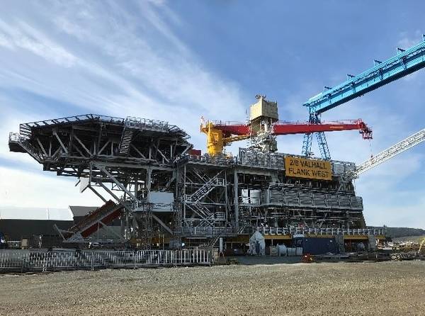 Kvaerner in 2019 delivered the topside for the Valhall Flank West Wellhead Platform - Image source: Kvaerner