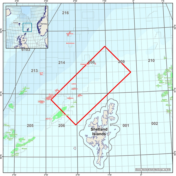 Location map for CGG’s rich-azimuth survey north-west of the Shetland Isles.
 (Photo: CGG)