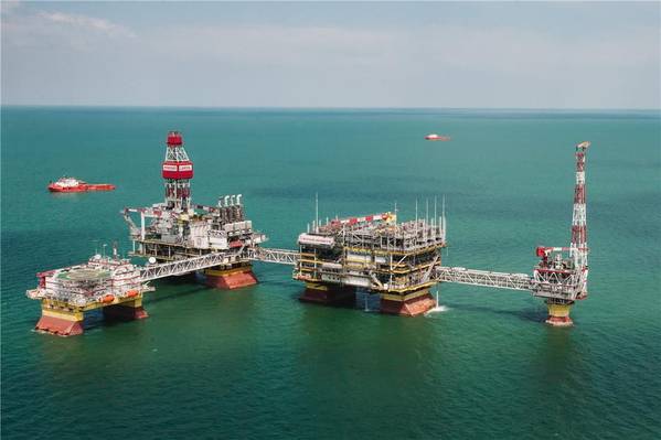 A Lukoil offshore oil complex in the Caspian Sea - Credit. Lukoil