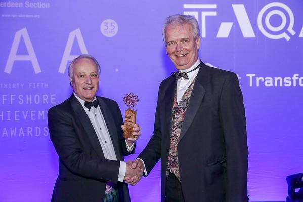 Dr Melfort Campbell OBE, Chairman and Chief Executive of IMES Group, receives the Significant Contribution Award for his outstanding services to the industry at the 35th Offshore Achievement Awards at the P&J Live.