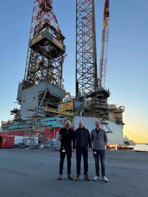 Members of the Zenith Energy team visit the Noble Resolve jack-up rig in Denmark (Credit: Zenith Energy)