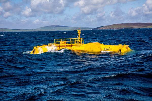 Mocean Energy Blue X in operation at EMEC Scapa Flow wave energy test site, (photo Colin Keldie)  