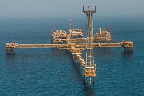 An offshore platform in Qatar - Credit: Qatargas