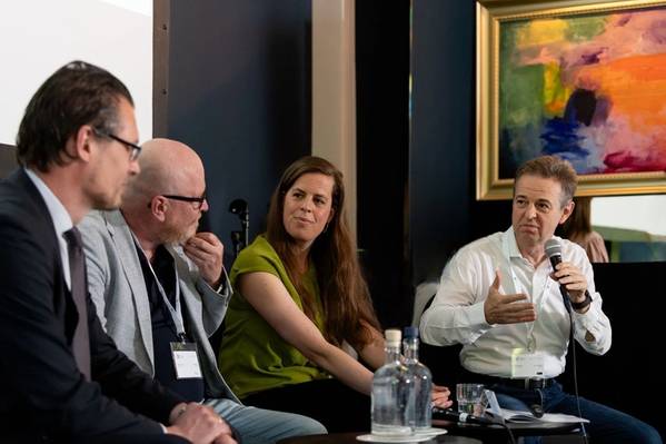 A panel session at The Heavy Lift Group’s gathering in The Hague. Image courtesy THLG