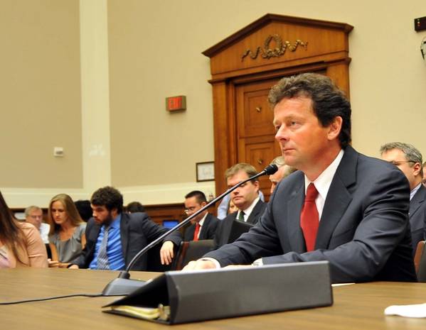 The photo from June 2010 shows Tony Hayward, at the time the CEO of BP, testifying before the House Energy and Commerce Committee over the Deepwater Horizon disaster in the U.S. Gulf of Mexico.
Photo By: David Sims, US House of Representatives