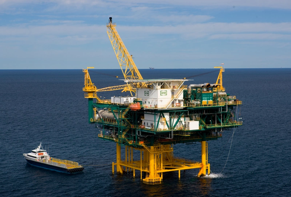 A Hess platform in the Gulf of Mexico - Credit. Hess