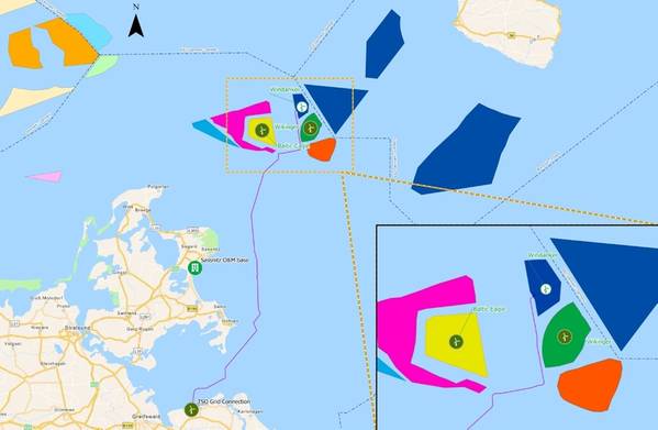 Project site plan in the Baltic Sea, within the German exclusive economic zone (EEZ) (Credit: Semco Maritime)