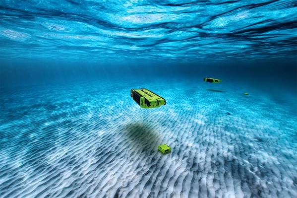 PXGEO’s MantaRay is a hovering autonomous underwater vehicle engineered to deploy and recover ocean bottom nodes with minimal impact to the ocean floor.
Source: PXGEO