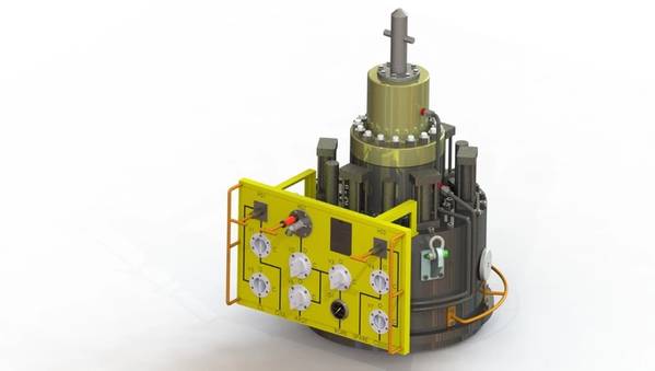 Replacement wellhead cap with ROV control panel - Credit: MMA 