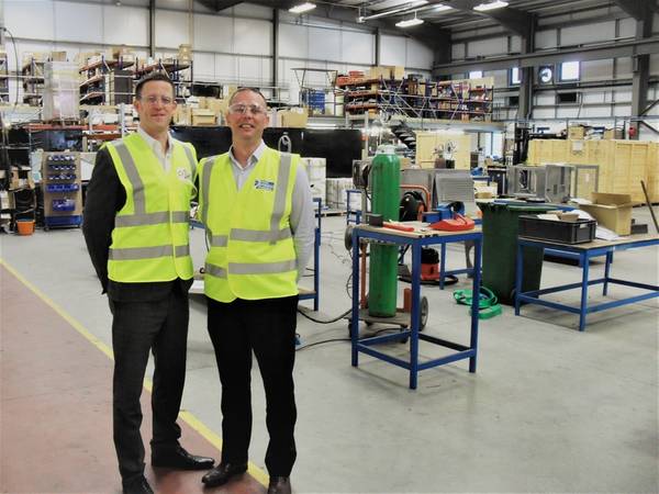 Left to right: Mark Fraser – CEO and Brian Wallace – Offshore Door Services Manager in the Nucore Group Workshop, Aberdeen (Photo: Nucore Group)