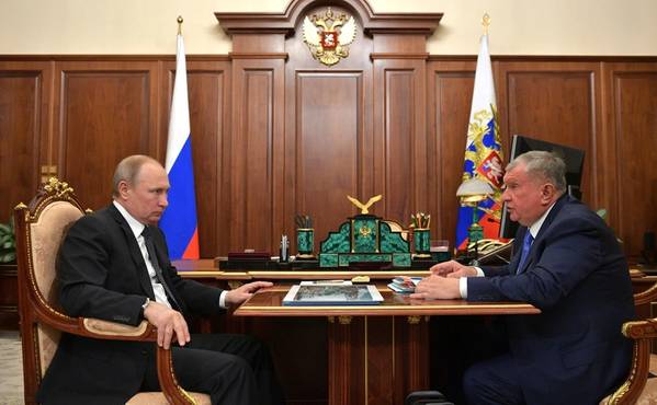 Russian president Vladimir Putin meeting with Rosneft CEO Igor Sechin in 2019 (File Photo) - Credit: Kremlin.ru