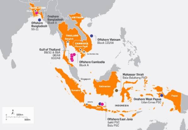 Map showing KrisEnergy's assets - Credit: KrisEnergy