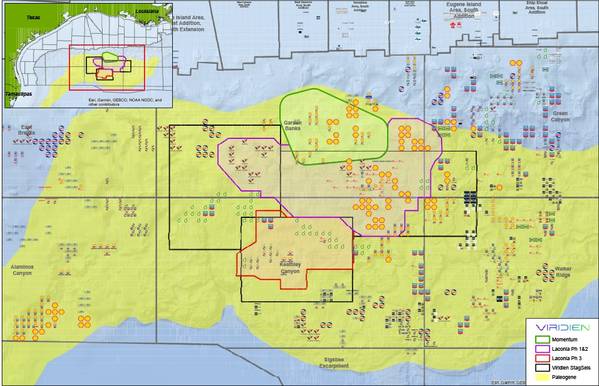 Map showing the location of the Momentum OBN data coverage in the U.S. Gulf. (Credit: Wood Mackenzie Lens Upstream/Supplied by Viridien) 