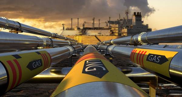 A tanker loads at an LNG facility (c) Mike Mareen / Adobestock