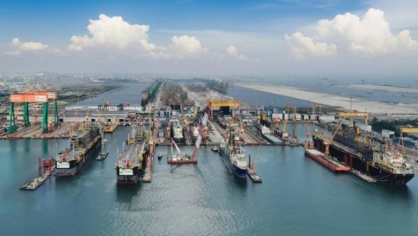 Three FPSOs, P-80, P-82 and P-83, in Seatrium's Tuas Boulevard Yard (Credit: Seatrium)
