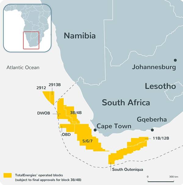 TotalEnergies-Operated Blocks Offshore South Africa (Credit: TotalEnergies)