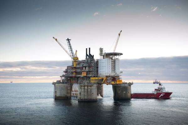 Troll B platform in the North Sea offshore Norway