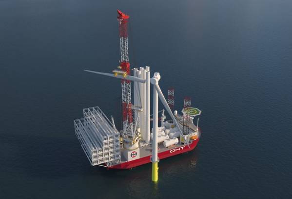 Wind Turbine Installation vessel ordered last year by OHT - Credit: OHT